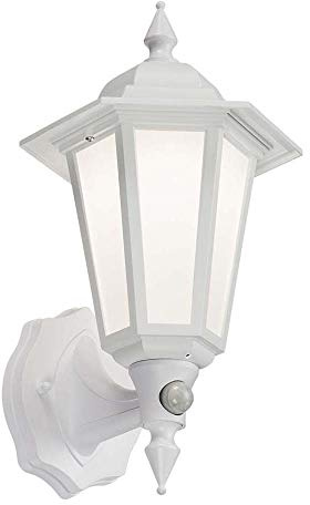 Knightsbridge LANT2 W LED Wall Lantern with PIR, 230 V, IP54, White