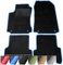 moto-MOLTICO Fußmatten Auto - Velours Autoteppiche passend für Mercedes-Benz C-Klasse W203 (2000-2007) - 4-teiliges Set - Schwarze Automatten mit Blauen Ziernähten