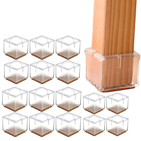 YGMXZL Lot de 16 embouts carrés en silicone pour pieds de chaise, protection de sol de meubles anti-rayures (42-48 mm)