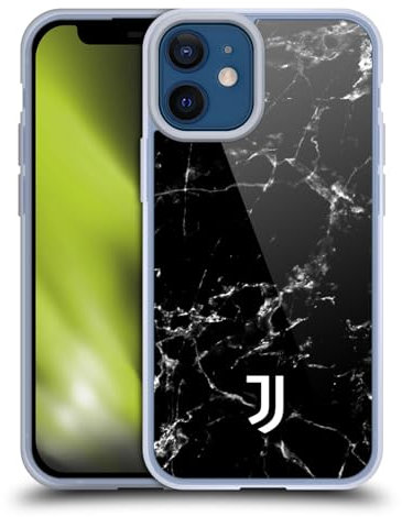 Head Case Designs Offizielle Juventus Football Club Schwarz 2 Marmor Gelhülle [Militärischer Schutzgrad] Kompatibel Mit Apple iPhone 12 Mini Und Kompatibel Mit MagSafe