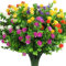 10 Bündel gefälschte Blumen, 5 Farben UV-beständige künstliche Blumen Outdoor Indoor, Kunstplastik Bouquet Greenery Sträucher Pflanzen zum Aufhängen Hausgarten Veranda Fenster Hochzeitsfeier Dekor
