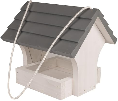 Windhager Fågelfodersilo Sparber, avtagbart tak, tallträ, fågelmatskål, fågelmatstation, hållbar, fyllningsvolym 0,7 l