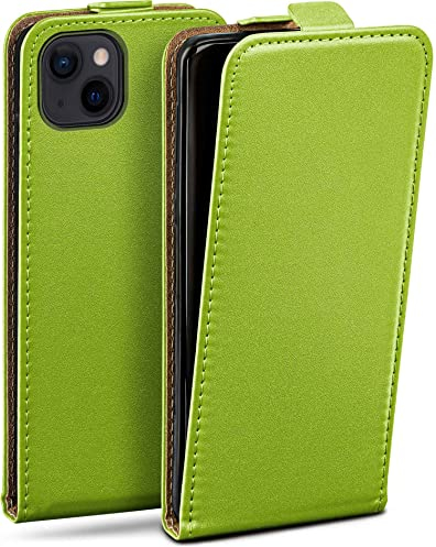 moex Flip Case for iPhone 13 Mini Foldable with 360 Degree Protection, Mobile Phone Case with Screen Protector, PU Leather Mobile Phone Case, Flip Case Cover, Green