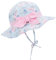 Durio Sonnenhut Baby Mädchen Jungen Kinder Sonnenschutz UPF 50 Sommer Kinderhut Fischerhut mit Breite Krempe 2-4 Jahre Blaue Blumen