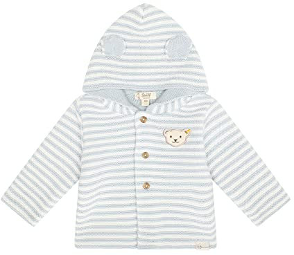 Steiff Unisex Baby Strickjacke mit Kapuze Basic Jacke, Celestial Blue, 56