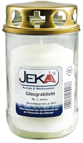 Jeka Kerzen Glasgrablicht mit Deckel | Glasgrabkerze wiederbefüllbar mit Grabkerzen ohne Hülle | Glaslaterne |Grableuchte - Grabkerzennachfüller ohne Hülle | Grabkerze (5x Glas Grablicht Nr. rot)