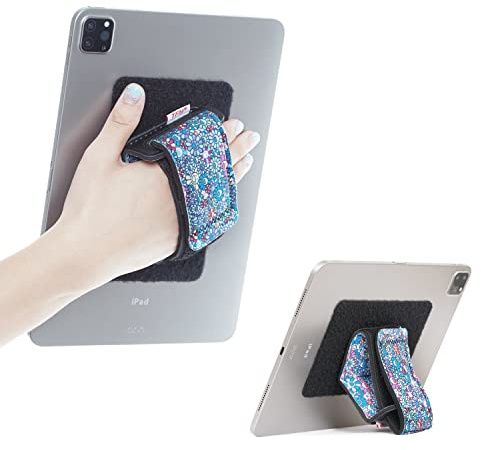 TFY Padded Hand Strap Fastening Tape Adhesive Patch for Tablets Sun Flower | Compatible with iPad pro 12.9, Kindle fire and, Smartphones | 360° rotation | Comfortable grip | Works with/without case