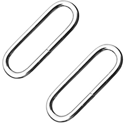 SolaDirect Oval Loops Buckles for Webbing Strap, Metal, Silver