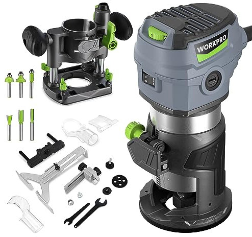 WORKPRO 6.5 Amp Compact Router Combo Kit, Fixed & Plunge Base