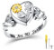 Urnen Ring für Asche 925 Sterling Silber Sonnenblume Herzen Feuerbestattung Ring Memorial Andenken Ring Schmuck für Damen Herren (57 (18.1))