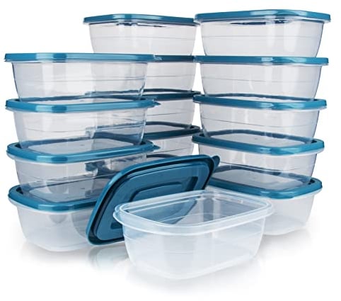 EFISH 15PCS Rechteck Kunststoff Portion Box Sets mit Deckel,Food Aufbewahrungsbox, Behälter Sets, Lebensmittellagerung, Lebensmittelbehälter,Verwendung für Schule,Arbeit und Reisen,500 ML Pro Box