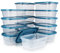 EFISH 15PCS Rechteck Kunststoff Portion Box Sets mit Deckel，Food Aufbewahrungsbox, Behälter Sets, Lebensmittellagerung, Lebensmittelbehälter,Verwendung für Schule,Arbeit und Reisen,500 ML Pro Box