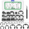 Foliv 500tlg Sprengring Sortiment Sicherungsring Set 13 Größe Kohlenstoffstahl E-Clip Externe Haltering Externes C-Clips Geteilte Schnallen Unterlegscheiben, M1.5-M22 mit Kunststoffbox