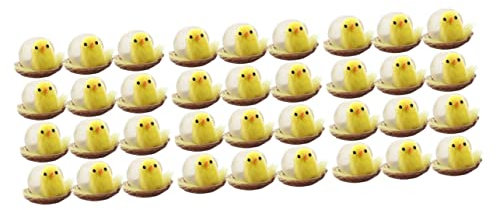 Warmhm 36 Stück Ostern Küken Frühling Hüte Flauschige Mütze Kinder Grill Mini Küken Ostern Herren DIY Terrarium Handwerk Ornament Kinder Kinder Küken Puzzle Statuette Plüsch Puppen Mann
