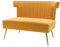 HULALA HOME Sofa 2 Sitzer Lounge Sofa Klein für Jugendzimmer Wohnzimmer Couch aus Samt ohne Armlehnen mit goldenen Metallbeinen für kleine Räume, 117B x 71T x 84H cm, Gelb