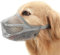 Hundemaulkorb, 1 x verstellbar, weich, Netzstoff, atmungsaktiv, verhindert Fressen, Beißen, Bellen, Mundbedeckung für kleine, mittelgroße und große Hunde (Grau L)