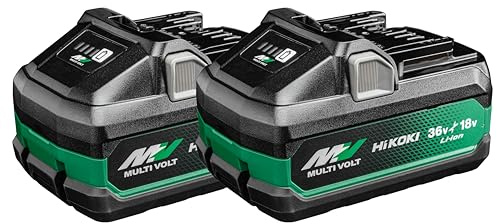 HiKOKI Multi Volt 2X Akku BSL36B18X (18V 5.0 Ah / 36V 2.5 Ah Akku, Li-ION, 4-Stufen-LED Ladestandskontrolle)