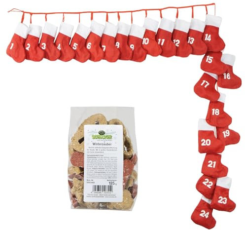 Schecker Hundekekse - Stiefelchen Adventskalender Set zum Befüllen Plus 185g Hundekekse - Weihnachten Keywords
