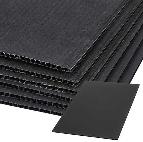 BENECREAT 10 pz Fogli di Plastica Ondulata, Cartelli Da Giardino Robusti e Vuoti Da 30x20 cm, Cartello Impermeabile Da 3 mm per Cartelli di Vendita di Case, Segni di Prato, Pubblicità, Nero