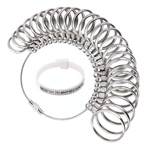 Redamancy Ringmaß, Ringgrößen und Fingergrößen, Ring Size Measurement Tool, Ringgrössenmesser, Messskalen Set zum Messen von Ringdurchmessern, Ringgröße für Finger, Größen A-Z