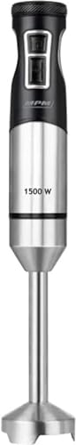 MPM - Mixeur plongeant en acier inoxydable - Mixeur avec réglage de la vitesse et fonction turbo - 1500 W - Noir, MBL-33M