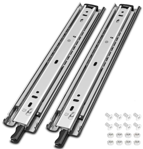 HLC Glissiere pour Tiroir Avec Serrure 1 Paires (2 pcs), 900 mm Coulisse Tiroir Robustes, Capacité de Poids 113 Kg, Extension Complète Avec Glissières à Roulement à Billes
