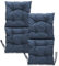 MG Design Stuhlkissen 2er Set 50 x 100 cm Sitzkissen blau - Gartenstühle Sitzauflagen aus Polsterstoff, mit weicher Füllung, mit Schnüren zum Binden - Niedriglehner Auflagen