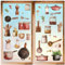 craspire 8 Stil Großer Wandaufkleber Für Die Küche Esszimmer Fensterdekoration Selbstklebendes Vinyl Zitate Zum Thema Essen Kochen Pfanne Gewürze Abziehbilder Zum Abziehen Und Aufkleben