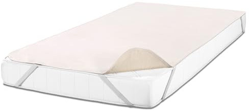 Sleezzz Basic Molton Matratzenschoner, Matratzenauflage, Matratzenschutz aus 100% Baumwolle, Eckgummis, Hygieneschutz, Naturfarben, 100x200 cm