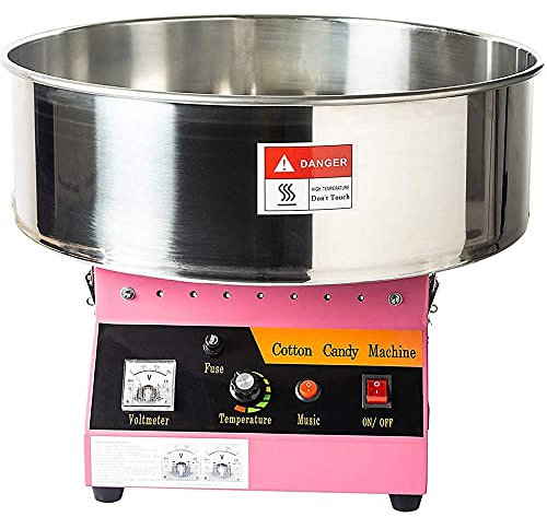 Candy Floss Maker Machine Commercial,Cotton Candy Maker Floss Machine Cart 1000W,Tabletop Commercial Cotton Candy (Pink)