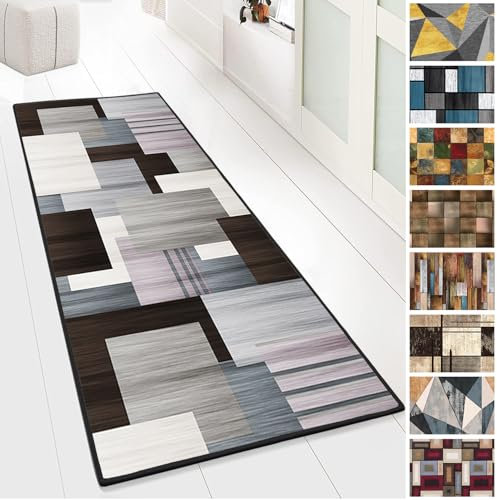 Yurun Schmutzfangmatte, Modern Schlafzimmer Wohnzimmer Läufer Teppich, Für Küche, Flur, Eingangsbereich, Esszimmer, Leicht Zu Reinigen, Küchenläufer für Innen bis 10m Länge, 90x300cm