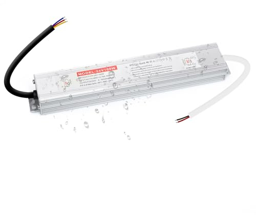 KSIBNW LED Trafo 24V 100W Netzteil Adapter Transformator, Wasserdicht IP67 LED Trafo,Extra Dünn Netzteil Trafo Schaltnetzteil für LED Streifen,AC 230V to DC 24V 100W