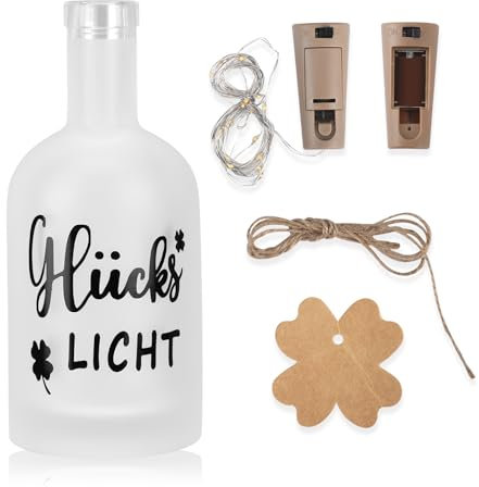 LED Flaschenlicht, Beleuchtete Deko Flasche mit Korken, Geschenke für den 18 Geburtstag Mädchen Junge, LED Flasche mit Licht für Frauen Freundin Hochzeit Geburtstag Weihnachten(Bronze)