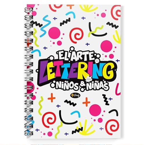 Finoly Cuaderno Lettering | Cuaderno Lettering para Niñas | Cuaderno Lettering Niños | Libro Lettering | Libreta Lettering | Libro Lettering Niños | Cuaderno Lettering Principiante para Colorear