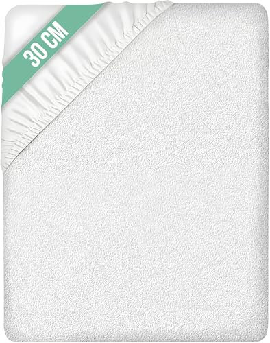 Matratzenschoner Maxi für Kinderbett, weicher Frottee, wasserdicht, Baumwolle, milbendicht, Matratzenbezug, Matratzenauflage, 70 x 140 cm - Maxi Kinderbett (alle Größen)
