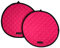 Ragged Rose Aga Cooker Hob Covers - 38 cm x 38 cm Universal Hob Mats for Gas, Oil, Electric, & Induction Aga Cookers - Pair of Machine Washable Cotton Chef’s Pads - Pink/Black Trim, Pack of 2