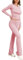 Famulily Gym Sets for Women 2 Piece Outfits Workout Set Long Sleeve Yoga Tracksuit Ladies Lounge Sets Y2K Casual Slim Suit Crop Tee Top Pink M