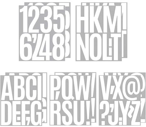 5 Inch Stick on Letters Numbers Stickers, 10 Sheets Self Adhesive Letters Sticky Numbers, Waterproof Large Alphabet Stickers for DIY Crafts Address Sign Poster Mailboxes Door Window Car (White)