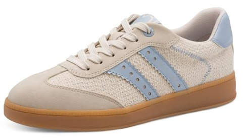 Marco Tozzi Damen Sneaker weiches Feel Me Wechselfußbett weiches Innenfutter Modern, blau (LT.Blue Comb), 38 EU