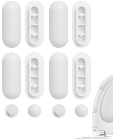 FUGLUS 12pcs Paracolpi per Sedili WC, Paraurti del Sedile del Water Set Gommini per Copriwater, Accessorio del Paraurti per WC, Ammortizzatore, Copri Sedile di Ricambio per Sedile WC Toilette,Bianco