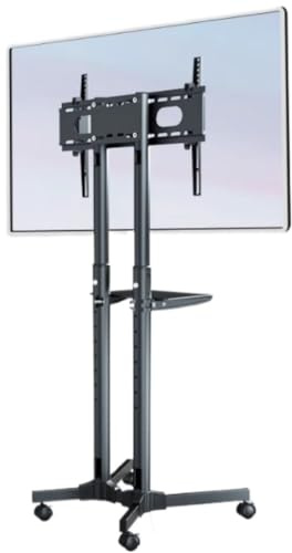WQPMNYG Universal TV Stand for 32 70 Inch LCD Flat Screens TVs Rolling Floor TV Cart with Shelf Height Adjustable Mobile TV Stand with Wheels and Mount Stand
