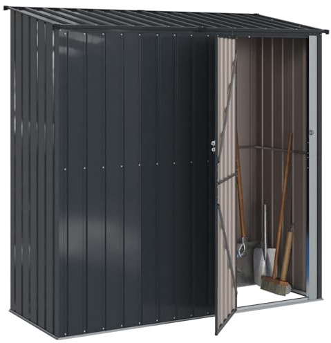 vidaXL Gartenhütten Anthrazit 203 x 85,5 x 200 cm Metall