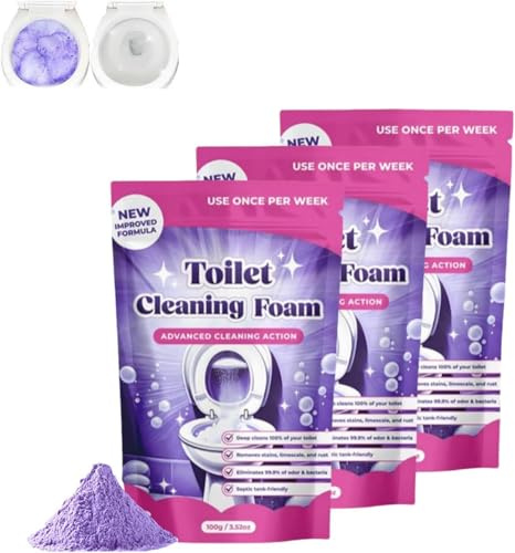 Nettoyant WC ultra-efficace, nettoyant et détartrant moussant, poudre effervescente sans contact, élimine la saleté et les mauvaises odeurs, brillance longue durée