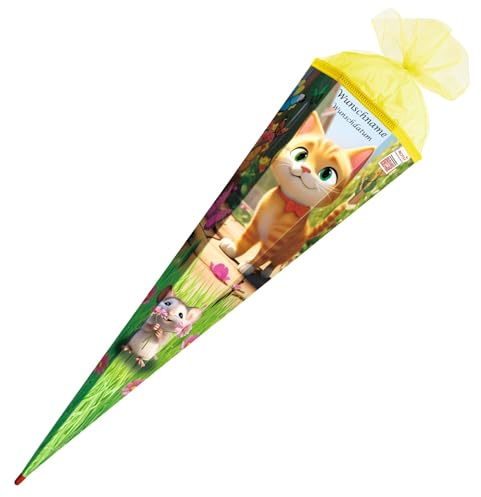 Livepac-Office Schultüte mit Gravur/Zuckertüte / 85cm / eckig/Miez und Maus