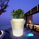 LNIMIKIY Pot de fleurs lumineux - Éclairage d'ambiance - Fonctionne à l'énergie solaire - LED blanche - Décoration de jardin, cour ou balcon - 1 pièce