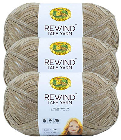 Lion Brand Yarn Rewind Garn, Garn zum Stricken und Häkeln, Bastelbandgarn, 3er-Pack, Weide