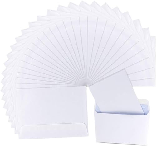 Pralb 200 Stück Briefumschläge, selbstklebend, 4 x 6 blanko, weiß, Kraftpapier, Umschläge, für 10 x 15 cm Karten, Fotos, Hochzeiten, Einladungen, ohne Fenster