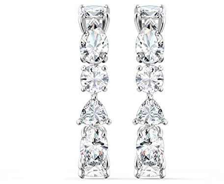 Swarovski Tennis Deluxe Ohrspange, Kristalle in einem Mix aus Schliffen, Rhodiniert