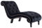 yorten Relaxliege, Ergonomisch Chaiselongue, Liegestuhl, Loungesessel, Sofaliege, Polsterliege Schnörkel-Designs, Samt, 145 x 52 x 77 cm (Schwarz)
