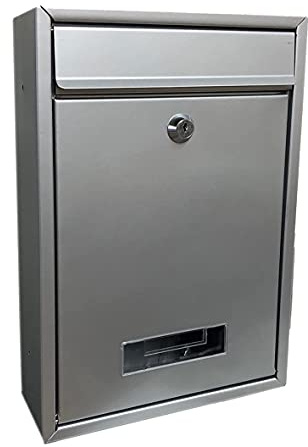 Kippen 10005AS Briefkasten Modell MAIL, Farbe Silber, Dimensioni: 320x215x90 mm